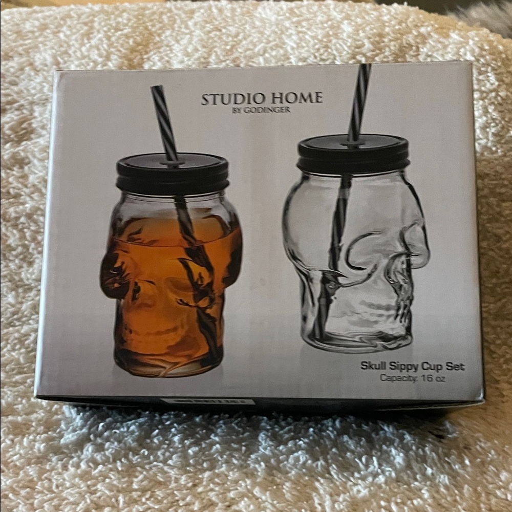 Godinger Studio Home Glassware Set - Black and Silver